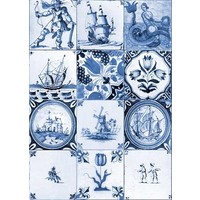 Typisch Hollands Single card - old Dutch tile blue