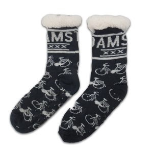 TTD Gifts Fleece Comfort Socken - Radsport - Blau - Weiß