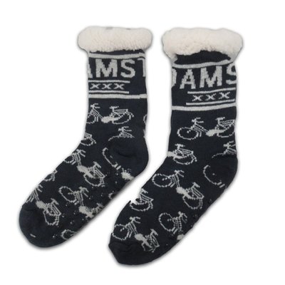 TTD Gifts Fleece Comfort Socken - Radsport - Blau - Weiß