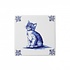 Heinen Delfts blauw Delftsblauwe tegel met een poes.
