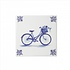 Heinen Delftware Delfter Fliese mit dem Fahrrad.