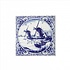 Heinen Delftware Delftsblauwe tegel met een landschap en molens