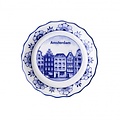 Heinen Delftware Scalloped coaster with canal houses