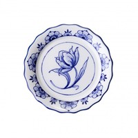 Heinen Delfts blauw Scalloped coaster with Delft blue - porcelain