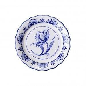 Heinen Delftware Scalloped coaster with Delft blue - porcelain