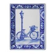 Heinen Delfts blauw Applikation Fahrrad-Rechteck