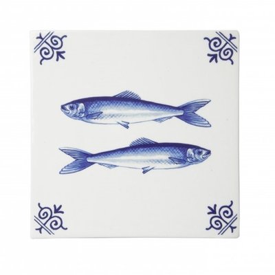 Heinen Delfts blauw Delfter Fliese mit Fisch