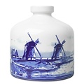 Heinen Delfts blauw Vase around mill landscape.