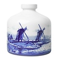 Heinen Delftware Vaas rond molenlandschap.