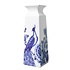 Heinen Delftware Delfter blaue Vase, quadratische Blume und Pfau, groß, 22 cm