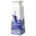 Heinen Delfts blauw Delft blue Vase square windmill landscape large