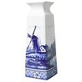 Heinen Delftware Delfter blaue Vase quadratisch Windmühlenlandschaft groß