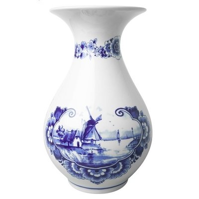 Heinen Delfts blauw Delft blue belly vase - Dutch Mills