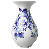 Heinen Delftware Delfts blauwe buikvaas - Sierlijk bloemdecor