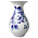Heinen Delfts blauw Delft blue belly vase - Ornate floral decoration