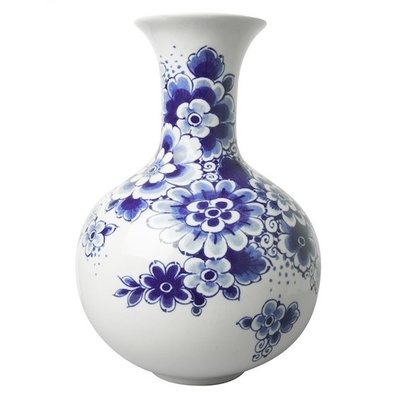 Heinen Delfts blauw Bauchvase Delfter blaue Blumendekoration 19cm