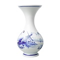 Heinen Delftware Tuitvaasje met Molenlandschap 16 cm