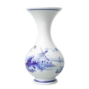 Heinen Delftware Tuitvaasje met Molenlandschap 16 cm