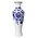 Heinen Delftware Vase schlank - anmutiges Blumenmuster 20 cm