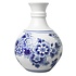 Heinen Delfts blauw Kleine, kugelförmige Vase in Delfter Blau mit Blumenmalerei, 14 cm
