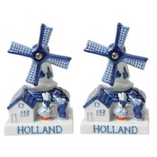 Heinen Delfts blauw Küssendes Paar – Mills Salz- und Pfefferstreuer