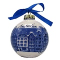 Heinen Delftware Delft blue decorated Christmas bauble Amsterdam