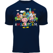 Holland fashion Kids T-Shirt - Happy in Amsterdam - Blue