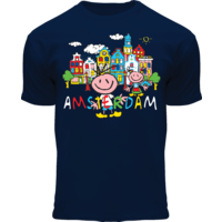 Holland fashion Kids T-Shirt - Happy in Amsterdam - Blue