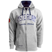 Holland fashion Hoodie with Zipper - Amsterdam - Capital - Gray