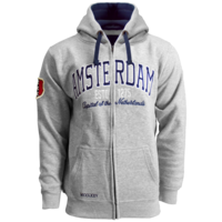 Holland fashion Hoodie met Rits - Amsterdam - Capital - Grijs