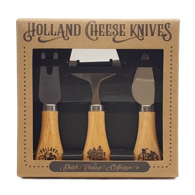 Typisch Hollands Cheese knives - in gift packaging (wood) Holland Amsterdam
