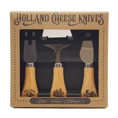 Typisch Hollands Kaasmesjes - in cadeauverpakking  (hout) Holland Amsterdam