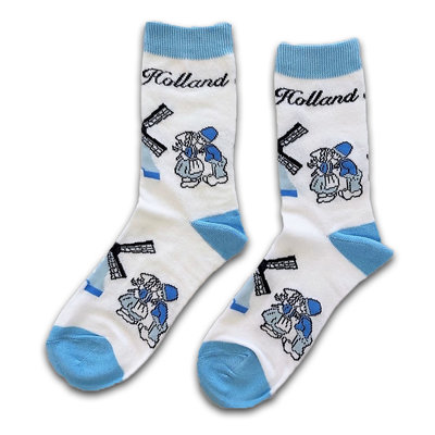 TTD Gifts Damessokken - Holland blauw/wit - Kuspaar en Molens