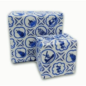 Typisch Hollands Roll of gift wrapping paper Delft blue 50 cm, 3 meters long