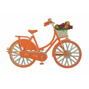 Typisch Hollands magneet metaal fiets oranje Amsterdam