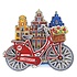 Typisch Hollands Magnet Amsterdam beherbergt Fahrrad rot mit rotierenden Rädern