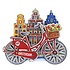 Typisch Hollands Magnet Amsterdam houses bicycle red with rotating wheels