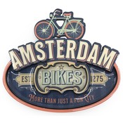 Typisch Hollands Magnet Vintage Amsterdam Bikes blau