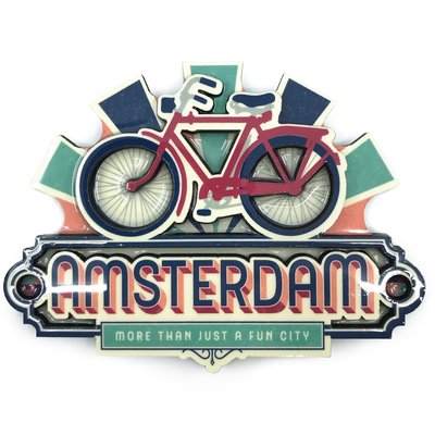 Typisch Hollands Magneet vintage Amsterdam Bike Fun City