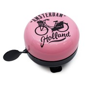 Typisch Hollands  Fietsbel Amsterdam -Roze Fietsdecoratie