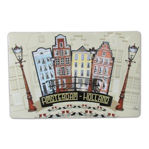 Typisch Hollands Placemat Amsterdam gevelhuisjes - Fietsen