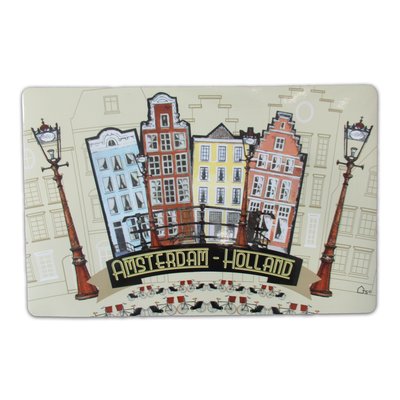 Typisch Hollands Placemat Amsterdam gevelhuisjes - Fietsen