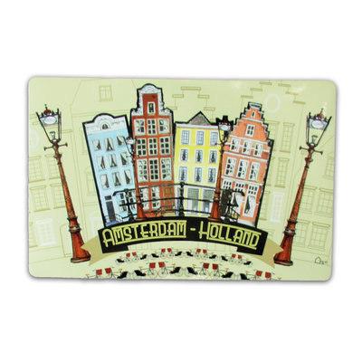 Typisch Hollands Placemat Amsterdam facade houses - Bicycles