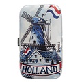 Typisch Hollands Maniküre Set Delft blau - Windmühle (niederländische Flagge)