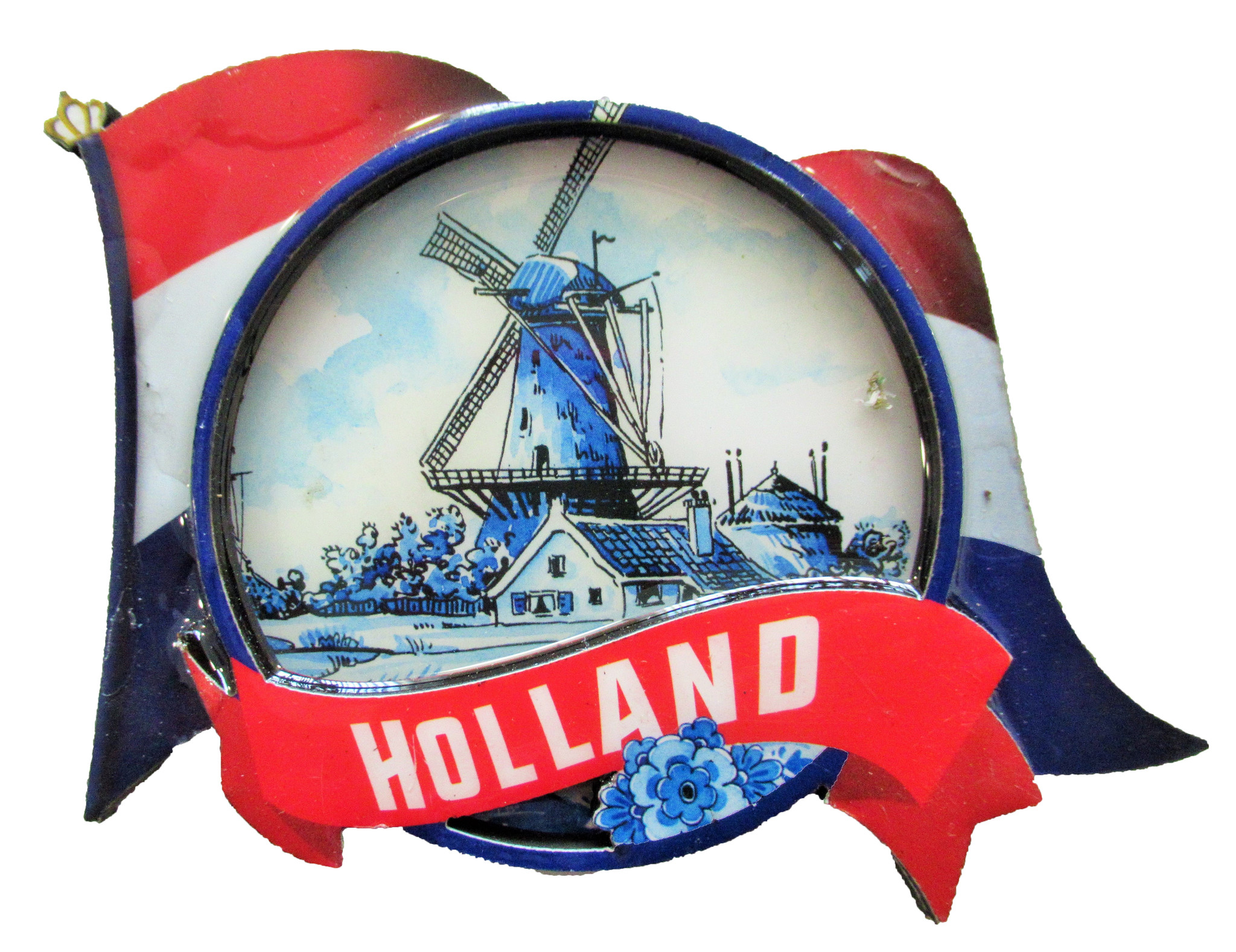- - Magneet - Nederlandse vlag - Molenlandschap - Typisch Hollands.