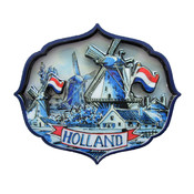 Typisch Hollands Delft blue magnet - Holland appilque Mill