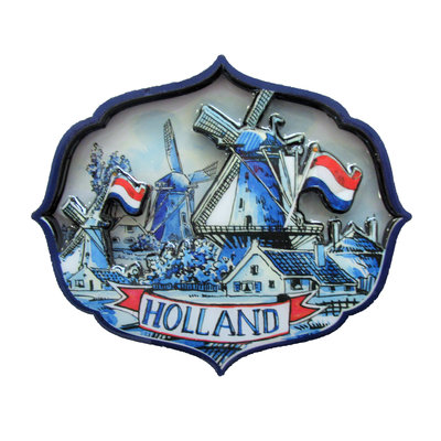Typisch Hollands Delfts blauwe magneet - Holland appilque Molen