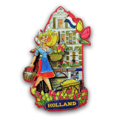 Typisch Hollands Magneet gevelhuisje - Kaas Shop