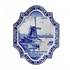 Heinen Delfts blauw Wall plate Delft blue - Applique mill vertical