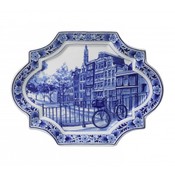 Heinen Delftware Wall Plate - Delft Blue Applique Horizontal